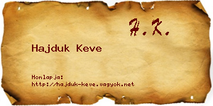 Hajduk Keve névjegykártya